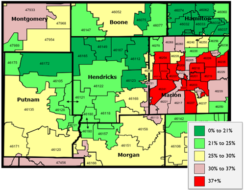 Percent of Population Uninsured or Medicaid